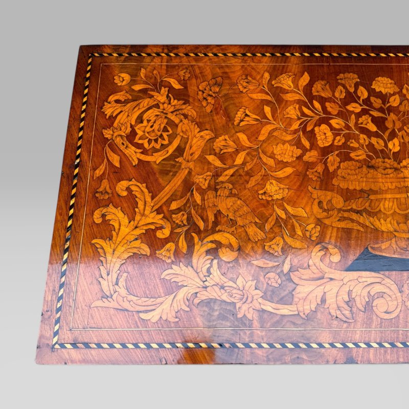 Antique 18th Century Dutch Marquetry Mahogany Console Wall Table Cabinet - Image 17